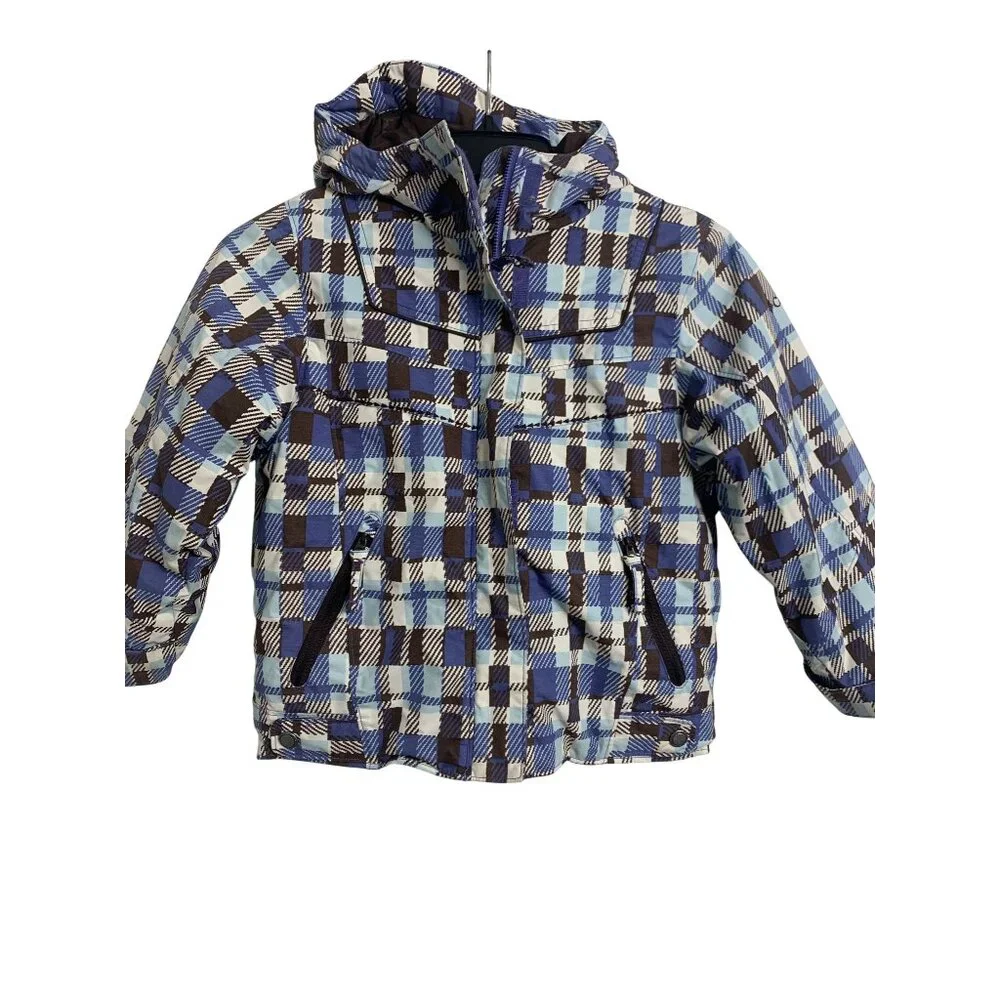 Columbia Youth‎ Hooded Waterproof Plaid Snow Jacket Size 4/5
